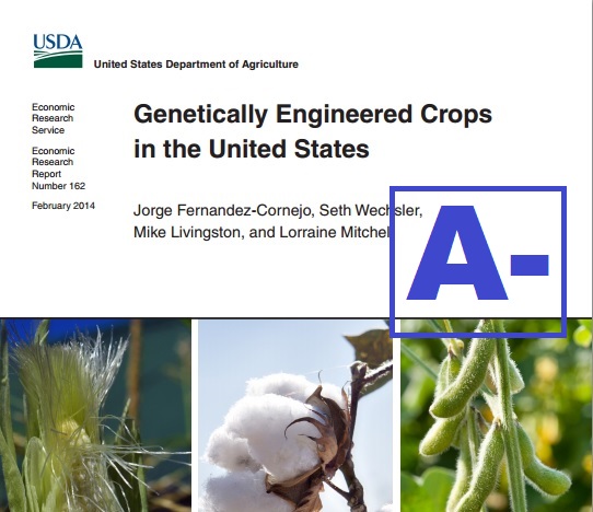 Academics Review grades USDA ERS GE Crop Report  A-