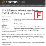 Reuters' Gillam earns failing grade, again, for coverage of GMO science issues